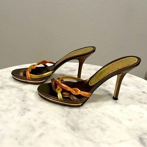 Bebe, Dress Shoes, Metallic Straps. 6.5